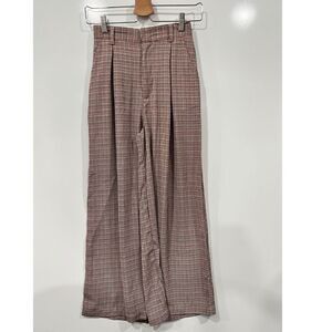 Wide leg houndstooth pattern trousers women’s xs